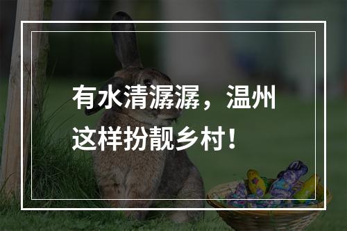 有水清潺潺，温州这样扮靓乡村！