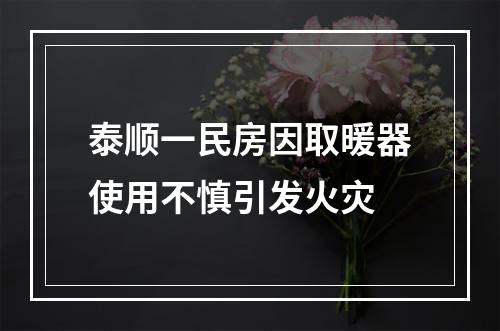 泰顺一民房因取暖器使用不慎引发火灾