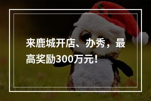 来鹿城开店、办秀，最高奖励300万元！