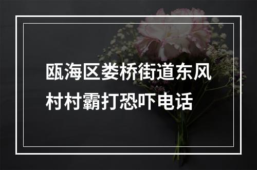瓯海区娄桥街道东风村村霸打恐吓电话