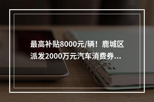 最高补贴8000元/辆！鹿城区派发2000万元汽车消费券！商家名单为…