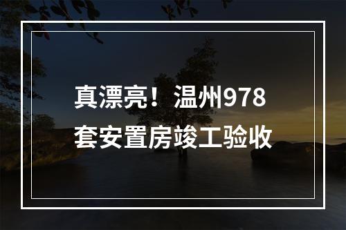 真漂亮！温州978套安置房竣工验收