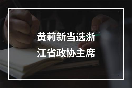 黄莉新当选浙江省政协主席