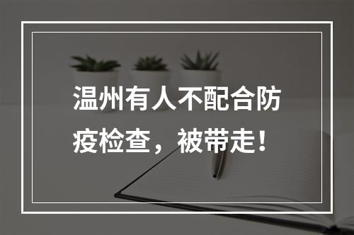 温州有人不配合防疫检查，被带走！