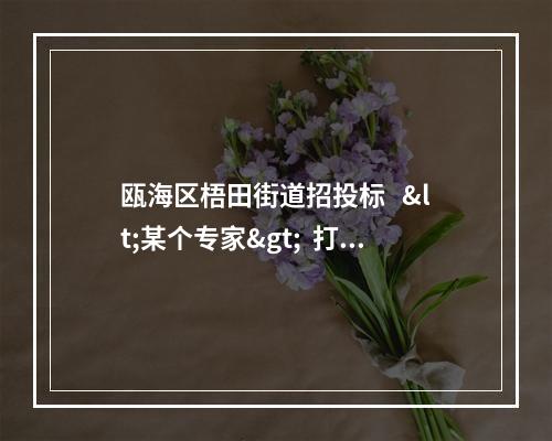 瓯海区梧田街道招投标   <某个专家>  打分有多么的黑！！！！！！