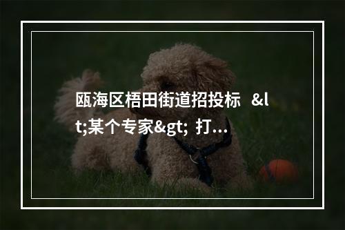 瓯海区梧田街道招投标   <某个专家>  打分有多么的黑！！！！！！