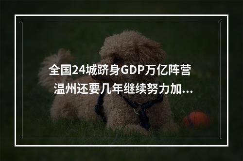 全国24城跻身GDP万亿阵营   温州还要几年继续努力加油啊
