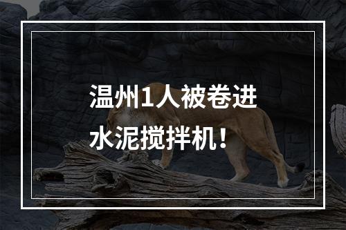 温州1人被卷进水泥搅拌机！