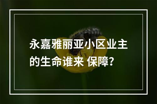 永嘉雅丽亚小区业主的生命谁来 保障？