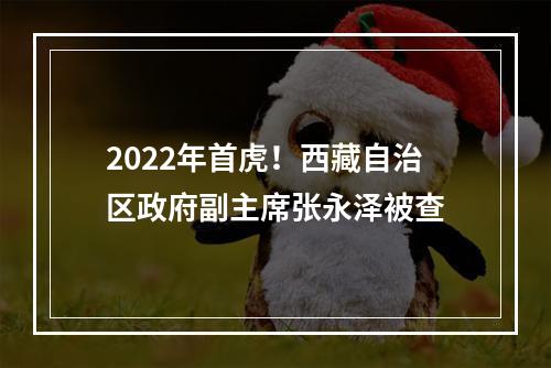 2022年首虎！西藏自治区政府副主席张永泽被查