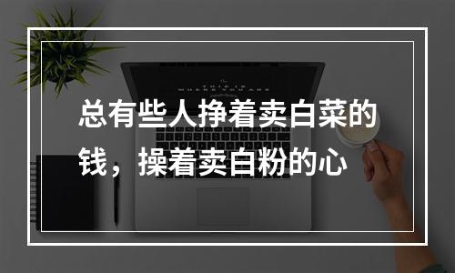 总有些人挣着卖白菜的钱，操着卖白粉的心