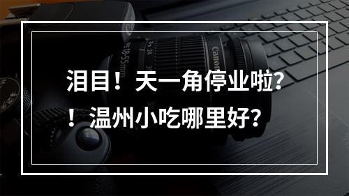 泪目！天一角停业啦？！温州小吃哪里好？