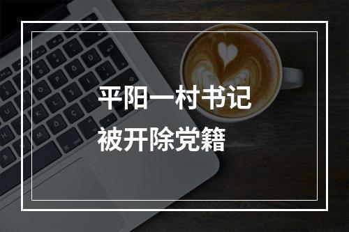 平阳一村书记被开除党籍