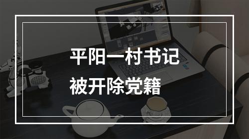 平阳一村书记被开除党籍