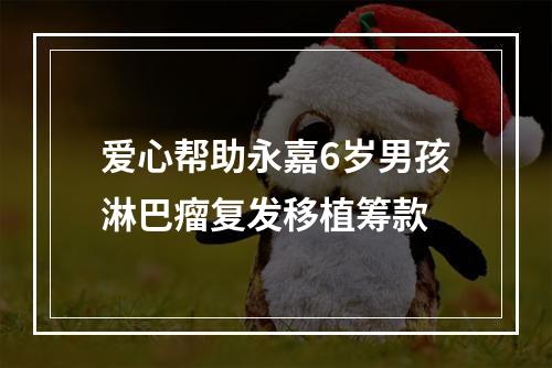 爱心帮助永嘉6岁男孩淋巴瘤复发移植筹款