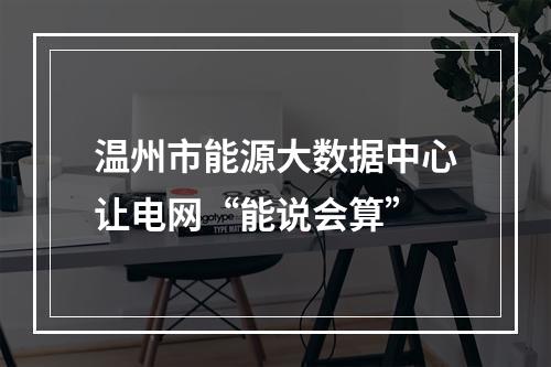 温州市能源大数据中心让电网“能说会算”