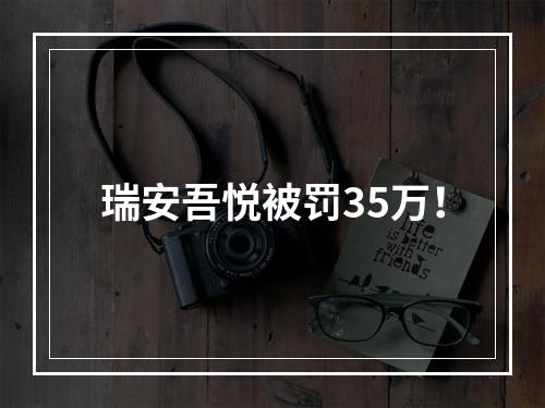 瑞安吾悦被罚35万！