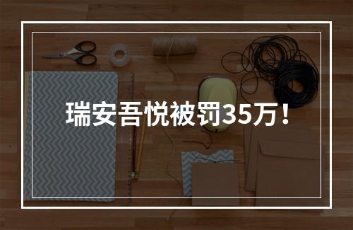 瑞安吾悦被罚35万！