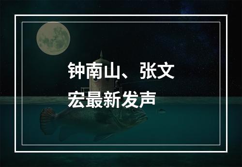 钟南山、张文宏最新发声