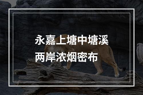 永嘉上塘中塘溪两岸浓烟密布