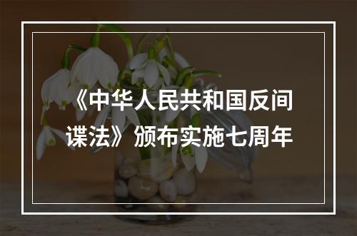 《中华人民共和国反间谍法》颁布实施七周年