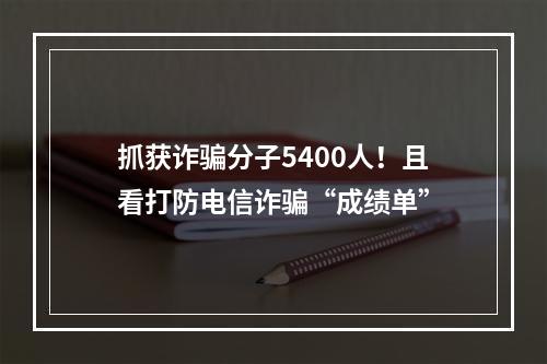 抓获诈骗分子5400人！且看打防电信诈骗“成绩单”