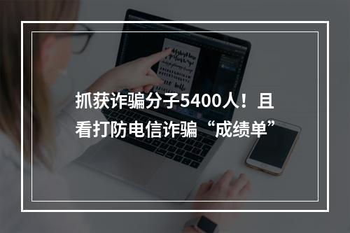 抓获诈骗分子5400人！且看打防电信诈骗“成绩单”