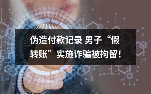 伪造付款记录 男子“假转账”实施诈骗被拘留！