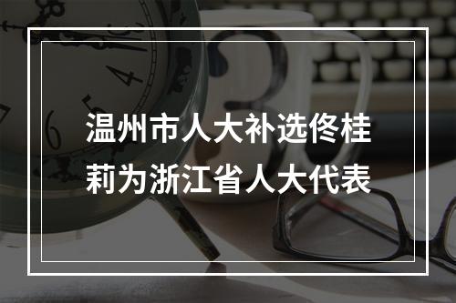 温州市人大补选佟桂莉为浙江省人大代表