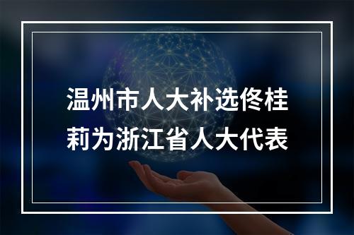 温州市人大补选佟桂莉为浙江省人大代表