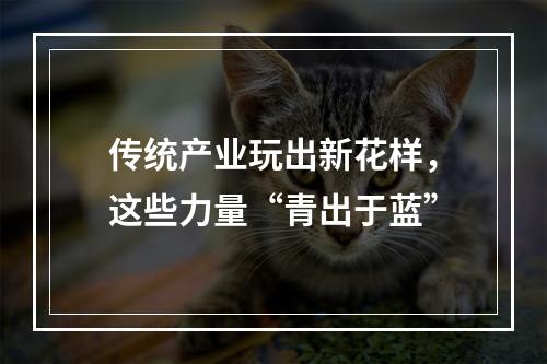 传统产业玩出新花样，这些力量“青出于蓝”