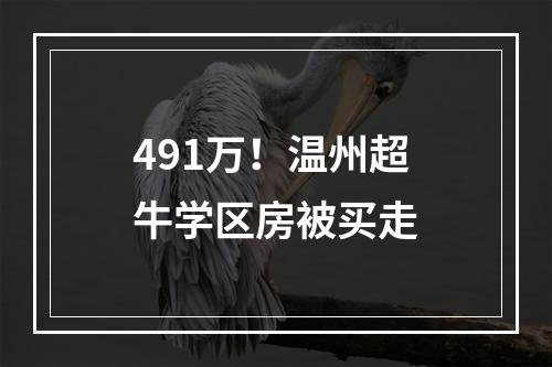 491万！温州超牛学区房被买走