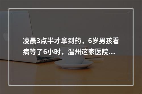 凌晨3点半才拿到药，6岁男孩看病等了6小时，温州这家医院这样回复…