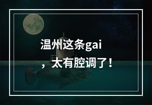 温州这条gai，太有腔调了！