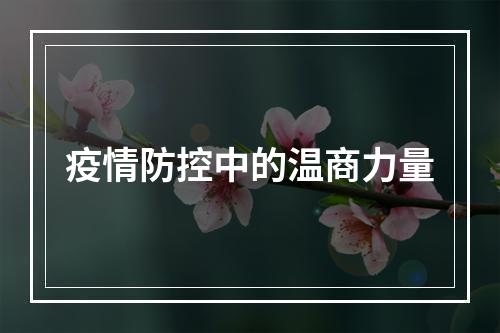 疫情防控中的温商力量