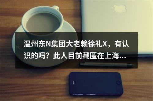 温州东N集团大老赖徐礼X，有认识的吗？此人目前藏匿在上海某豪华别墅小区！