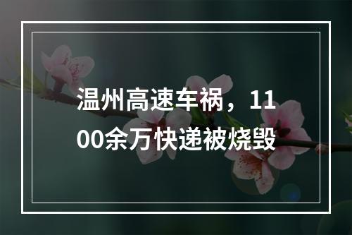 温州高速车祸，1100余万快递被烧毁