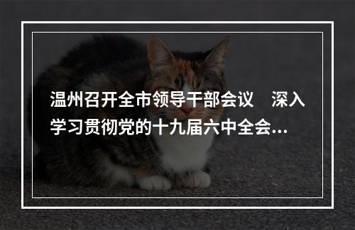 温州召开全市领导干部会议　深入学习贯彻党的十九届六中全会精神