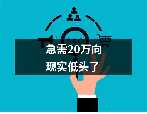 急需20万向现实低头了