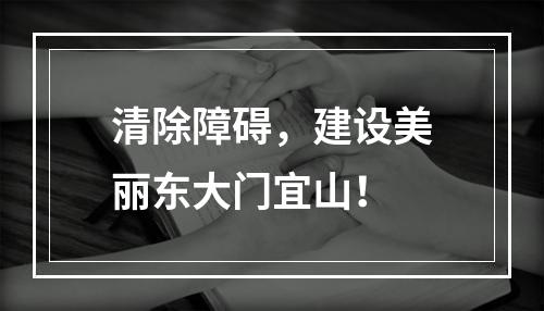 清除障碍，建设美丽东大门宜山！