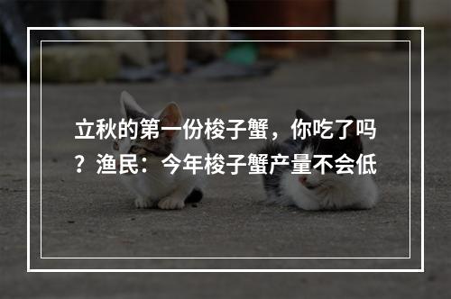 立秋的第一份梭子蟹，你吃了吗？渔民：今年梭子蟹产量不会低