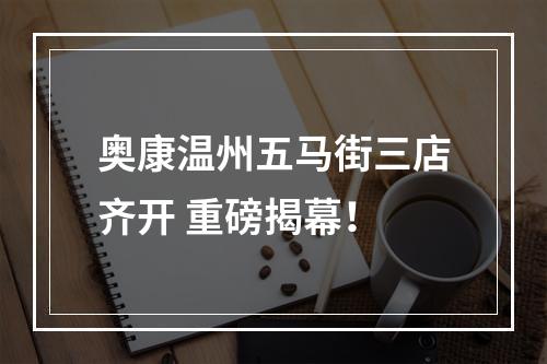 奥康温州五马街三店齐开 重磅揭幕！