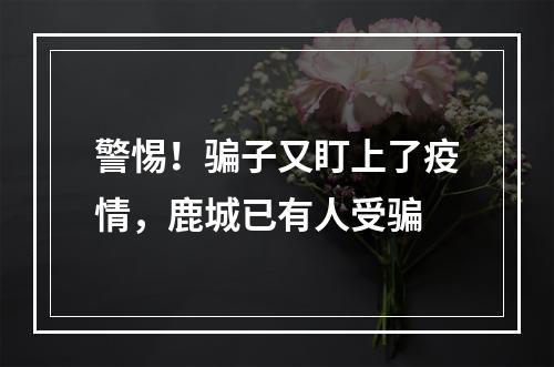 警惕！骗子又盯上了疫情，鹿城已有人受骗