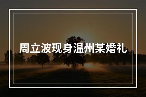 周立波现身温州某婚礼