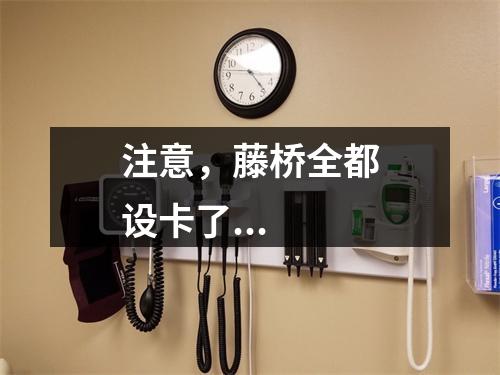 注意，藤桥全都设卡了...