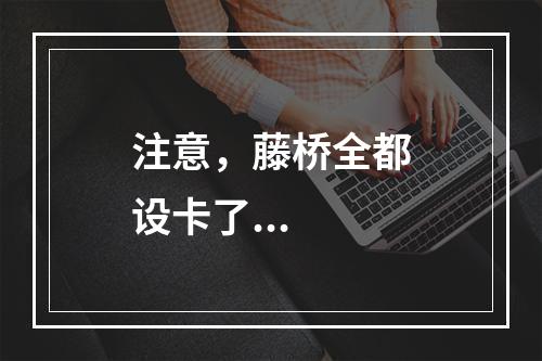 注意，藤桥全都设卡了...