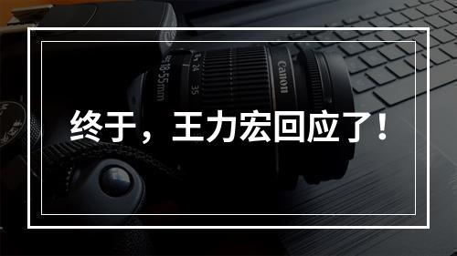 终于，王力宏回应了！