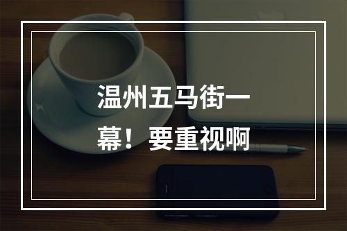 温州五马街一幕！要重视啊