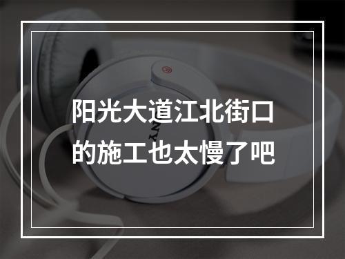 阳光大道江北街口的施工也太慢了吧