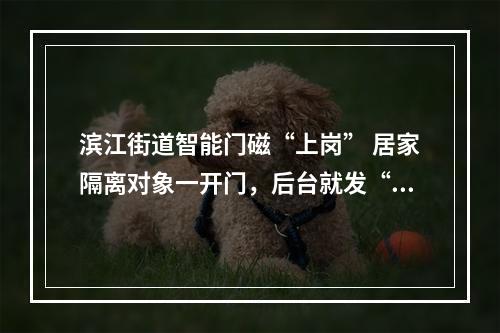 滨江街道智能门磁“上岗” 居家隔离对象一开门，后台就发“警报”